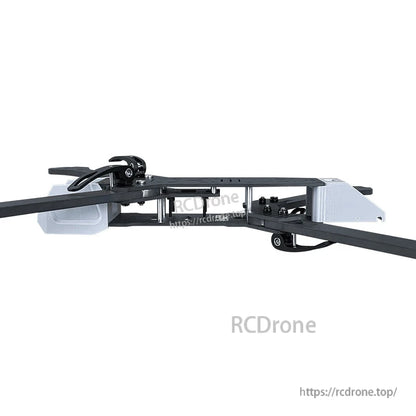 Side view of RJX A4 13-inch FPV freestyle drone frame kit with long arms, top plate, and standoffs