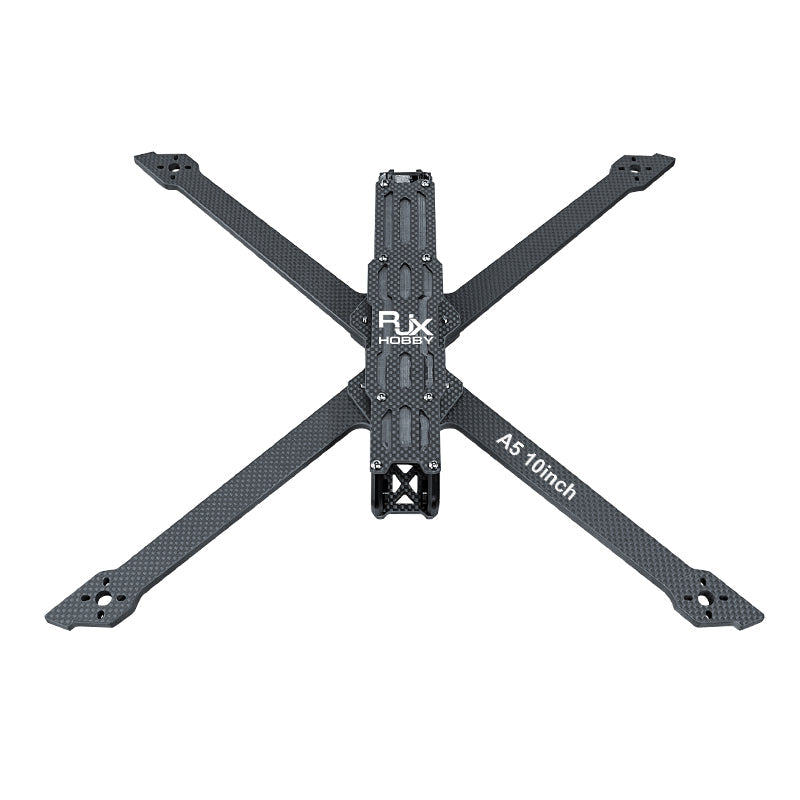 RJX A5 10-inch carbon fiber FPV drone frame with X-style arms and RJX Hobby center plate