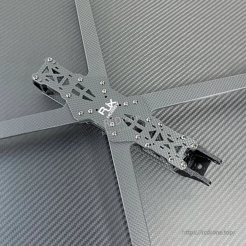 RJX A5 10-inch carbon fiber FPV drone frame in X configuration with center plate and metal fasteners