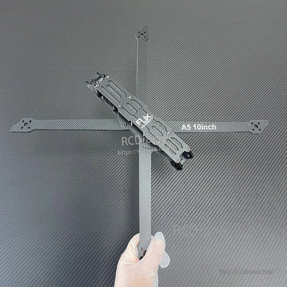 RJX A5 10inch carbon fiber FPV drone frame with X arms and slotted center plate hardware