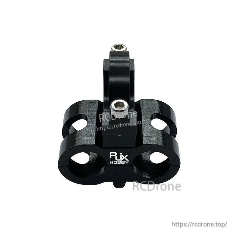 RJX AS150 Holder Mount, RJX Hobby AS150 holder mount clamp with four circular ports and central screw bracket, black finish