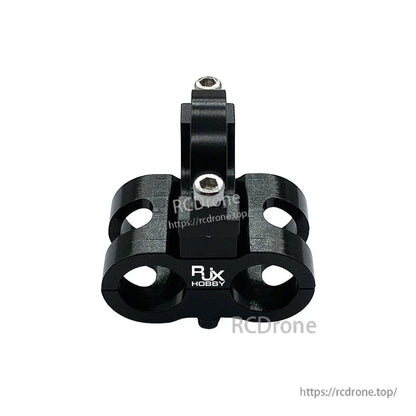 RJX AS150 Holder Mount, RJX Hobby AS150 holder mount clamp with four circular ports and central screw bracket, black finish
