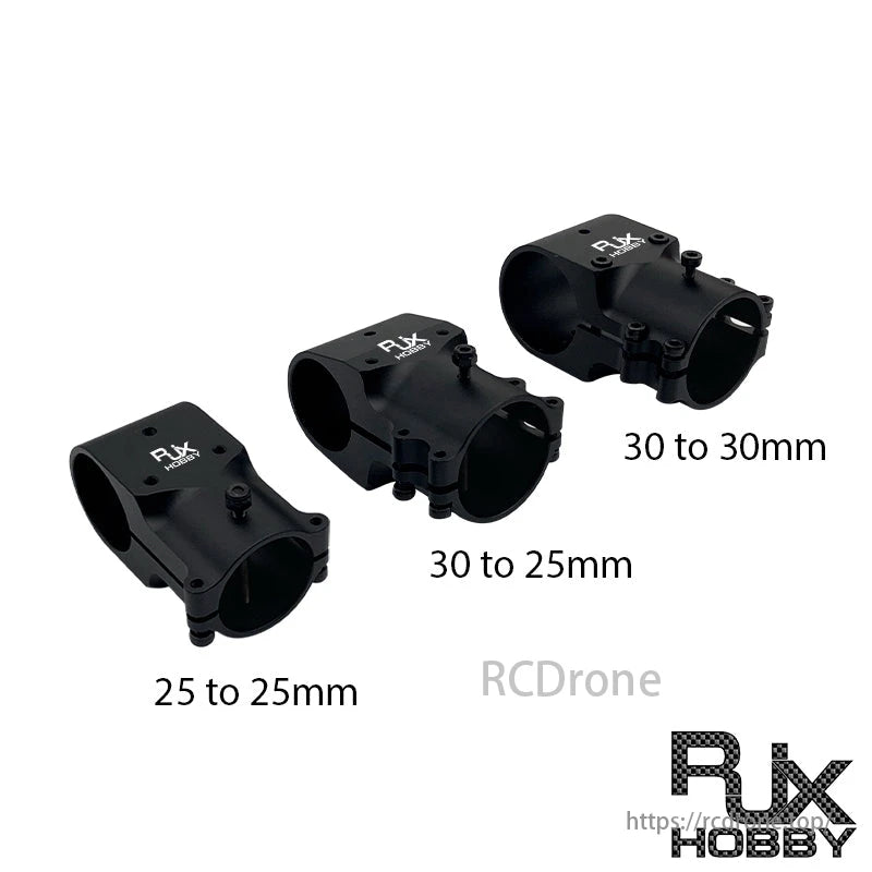 RJX Alum 25mm hingga 25mm / 30mm hingga 30mm / 30mm hingga 25mm Tee Penyesuai Penyambung Gear Pendaratan Bersama untuk Drone UAV Loji RC