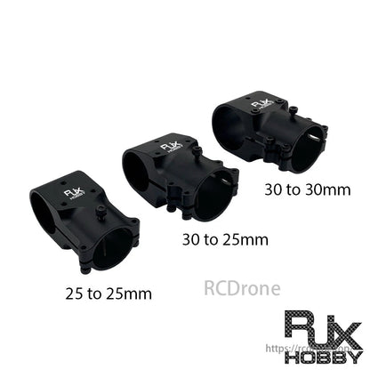 RJX Alum 25mm hingga 25mm / 30mm hingga 30mm / 30mm hingga 25mm Tee Penyesuai Penyambung Gear Pendaratan Bersama untuk Drone UAV Loji RC