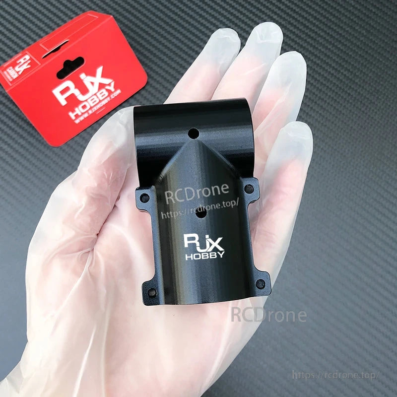 RJX Hobby black aluminum 30mm tee joint landing gear connector adapter with mounting holes