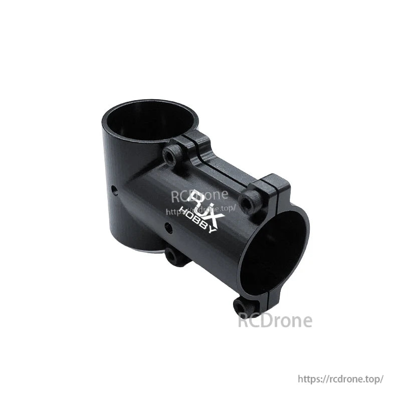 RJX aluminum 30mm tee joint connector clamp for RC drone landing gear tubes, black with bolt holes