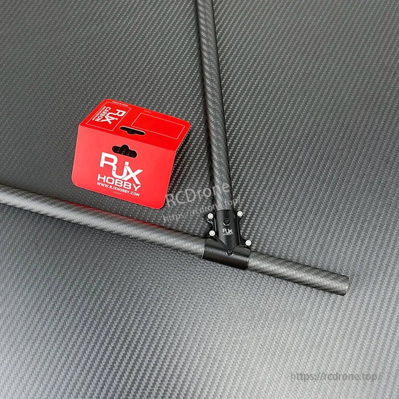 RJX aluminum tee joint landing gear connector attached to carbon fiber tubes with clamp screws for RC drone UAV