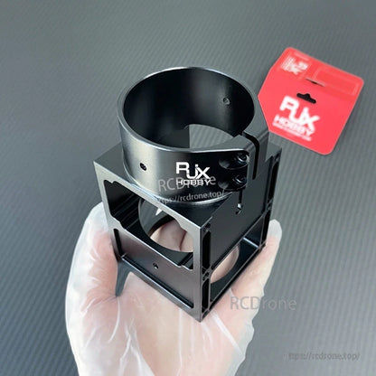 RJX aluminum alloy center plate mount holder with clamp-style ring and open-frame black bracket