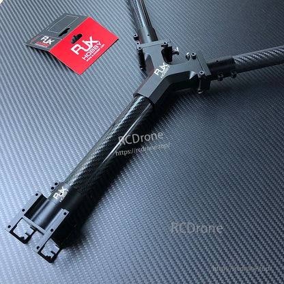 RJX Aluminum Alloy Center Plate Mount Holder, RJX Hobby aluminum alloy center plate mount holder clamped on carbon fiber tube arm with hardware
