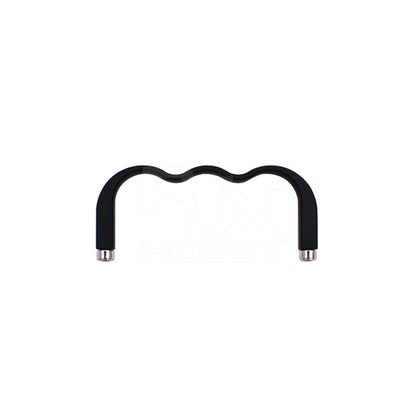 Black RJX aluminum alloy drone handle grip lifting yoke with wavy top and metal end fittings