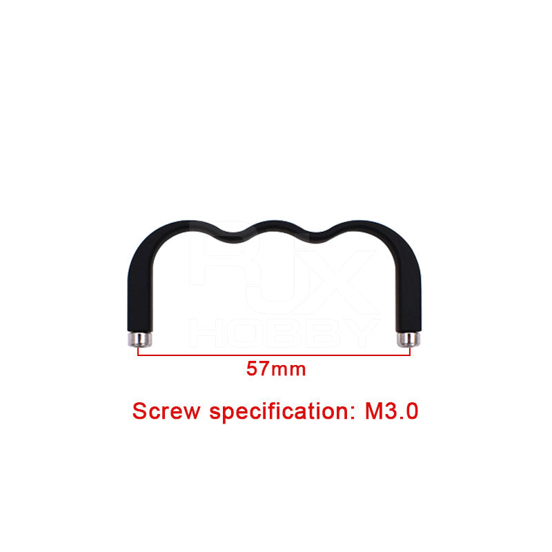 RJX aluminum alloy drone handle grip lifting yoke, 57mm wide, with M3.0 screw mounts