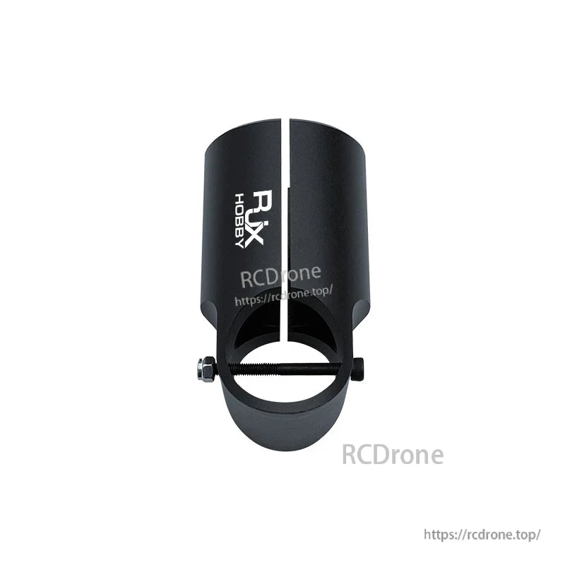 RJX aluminum alloy tee landing gear connector clamp for UAV, black split collar with bolt hardware