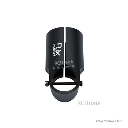 RJX aluminum alloy tee landing gear connector clamp for UAV, black split collar with bolt hardware