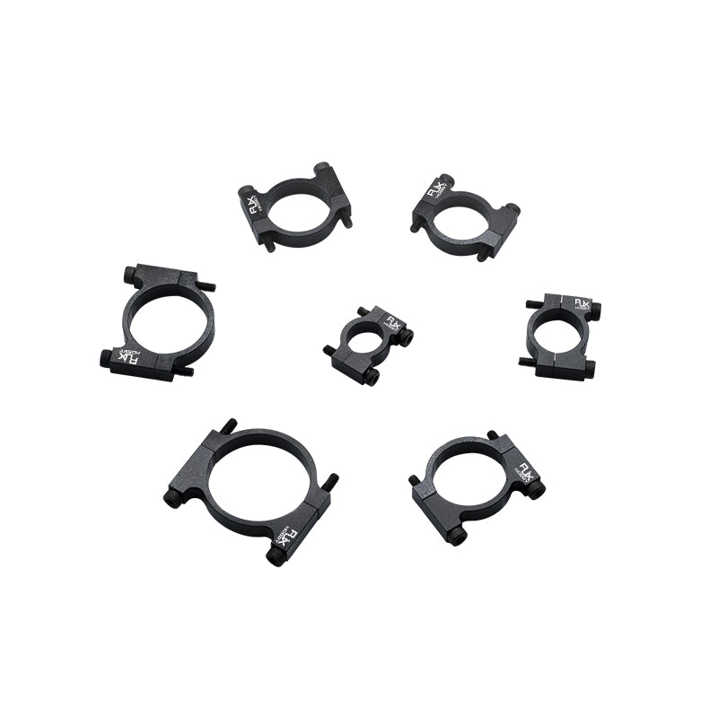 RJX aluminum alloy tube clamp clip with bolt fasteners for drone pipe mounting, black finish