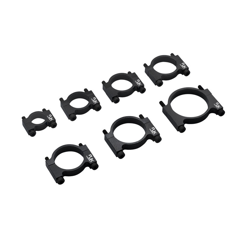 RJX aluminum alloy tube clamp clip set in black, round pipe brackets in multiple sizes for drone frames