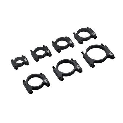 RJX aluminum alloy tube clamp clip set in black, round pipe brackets in multiple sizes for drone frames