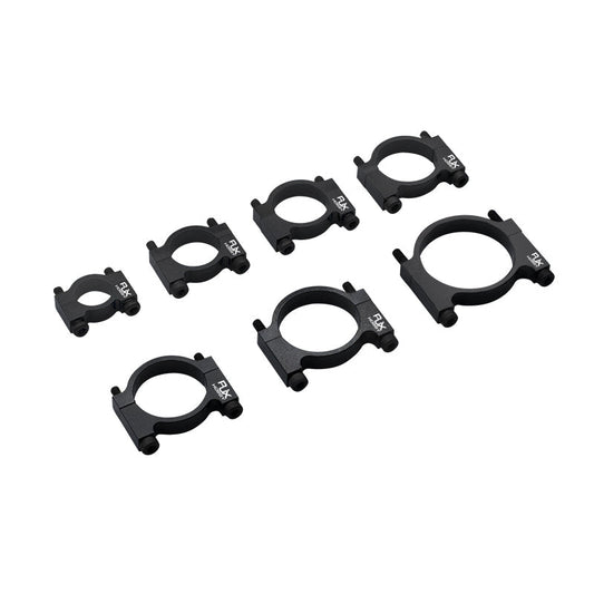 RJX aluminum alloy tube clamp clip set in black, round pipe brackets in multiple sizes for drone frames