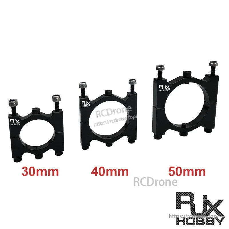 RJX Hobby aluminum alloy tube clamp fixture clips for UAV drone, sizes 30mm, 40mm and 50mm
