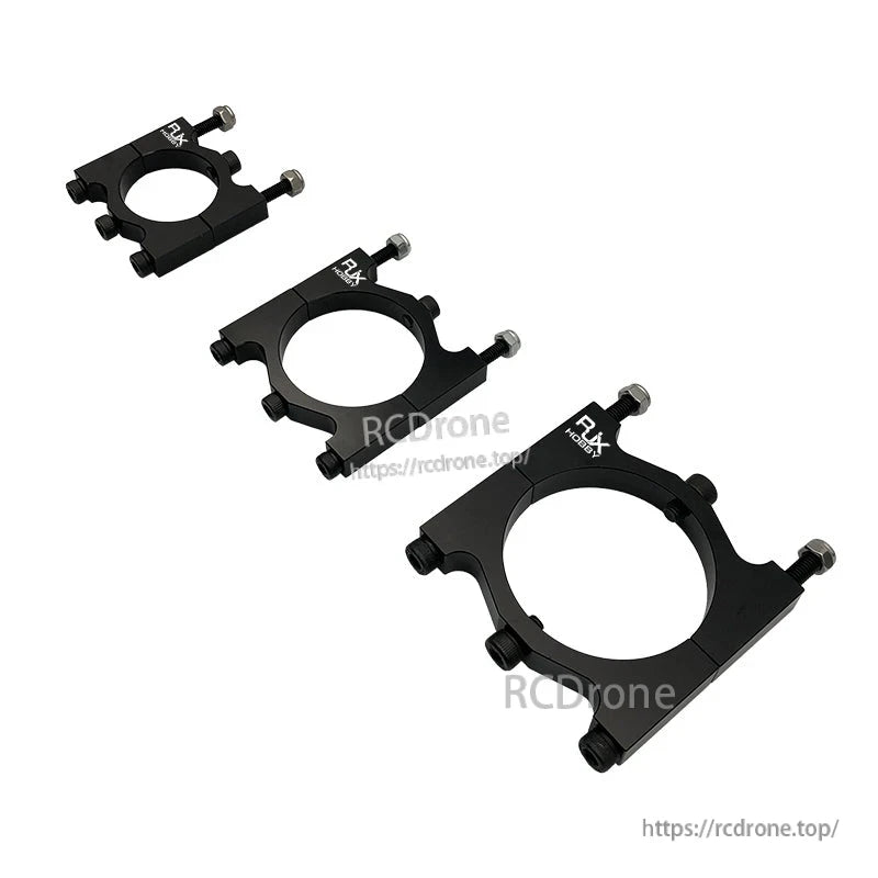 RJX black aluminum alloy tube clamp brackets with bolts for mounting UAV drone round pipes