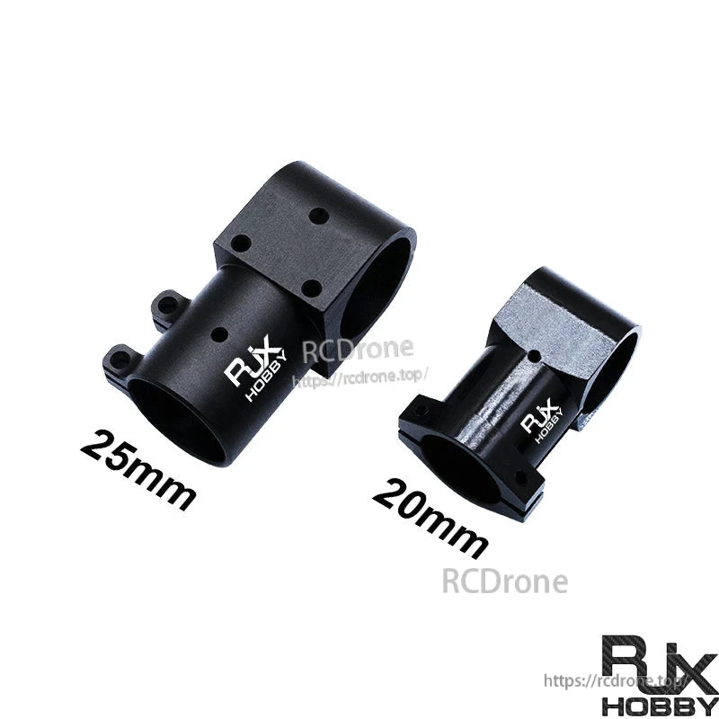 RJX Aluminum Landing Gear Tee Tripod Connector, RJX Hobby aluminum landing gear tee tripod connectors in 25mm and 20mm sizes, black anodized finish