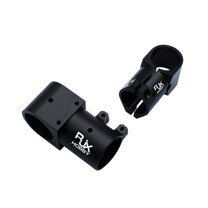 RJX aluminum landing gear tee tripod connector set in black anodized finish for RC landing gear tubes