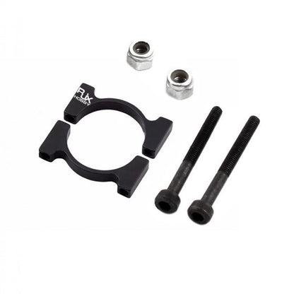 RJX Anodized Aluminum Tube Pipe Clamp, RJX black anodized aluminum tube pipe clamp with two bolts and two hex nuts hardware set