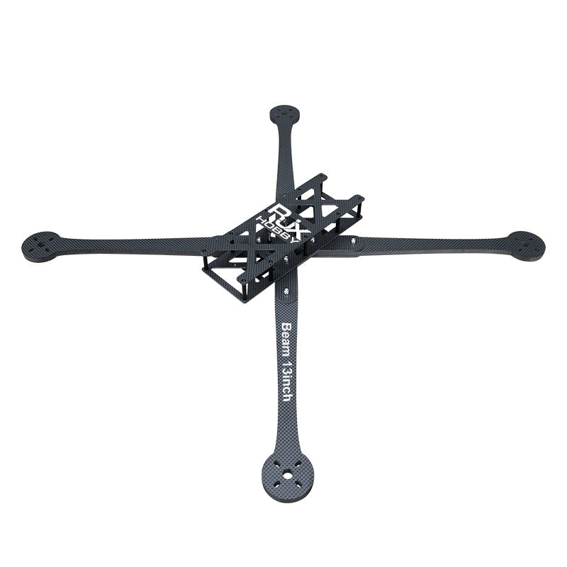 RJX Beam 13-inch carbon fiber FPV racing drone frame kit with X arms and center mounting plates