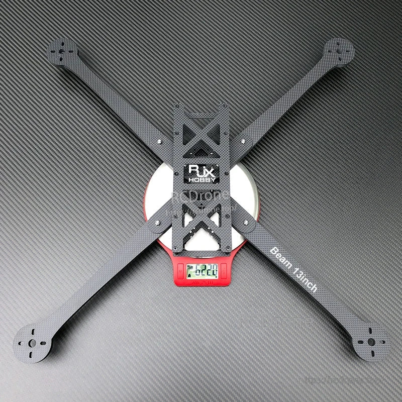 RJX Beam 13-inch carbon fiber FPV racing drone frame kit with X-style arms and cutout center plate