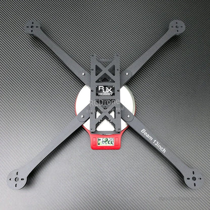RJX Beam 13-inch carbon fiber FPV racing drone frame kit with X-style arms and cutout center plate