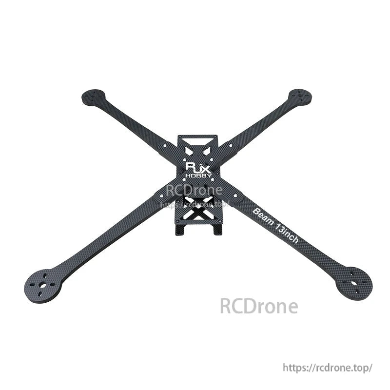 RJX Beam 13inch carbon fiber FPV drone frame kit with X-style arms and center plate cutouts