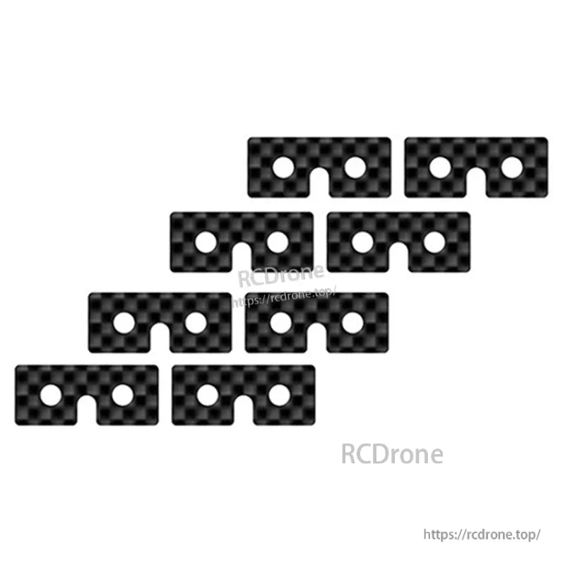 RJX CF Mini Servo Plate 8 pcs, Set of 8 carbon fiber mini servo mounting plates with two round screw holes and a center notch