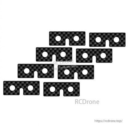 RJX CF Standard Servo Plate 8 pcs, Set of 8 carbon fiber standard servo plates with two mounting holes and a center notch