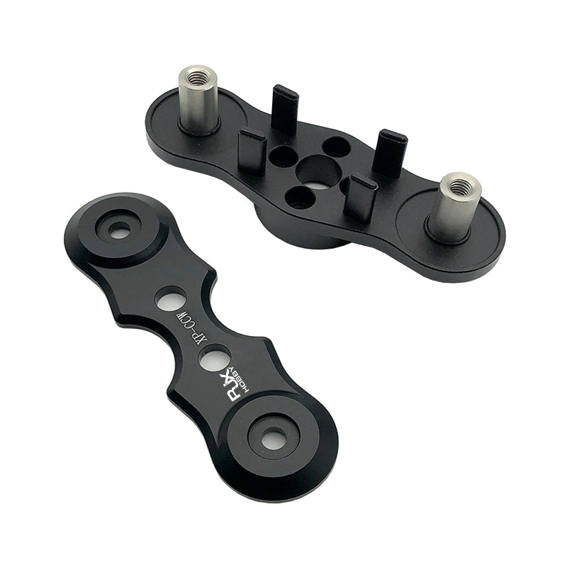 RJX CW & CCW Propeller Clip, RJX Hobby propeller clip set for XAG XP2020, black metal clamps with threaded inserts for CW and CCW props