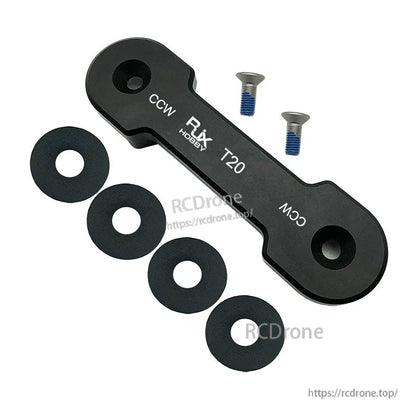 RJX CW/CCW Propeller Clip, RJX Hobby T20 CW/CCW propeller clip tool with four washers and two mounting screws