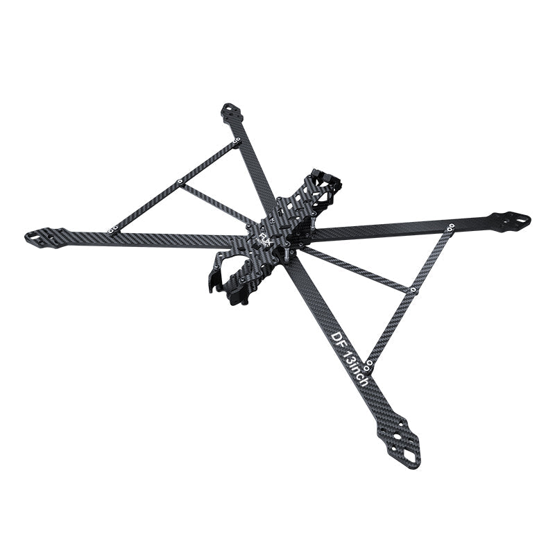RJX DF X13inch 13-inch carbon fiber FPV drone frame with long X arms, center plate and braces