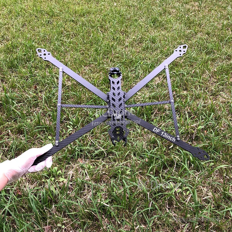 RJX DF 13-inch carbon fiber FPV drone frame kit with X-style arms and central mounting plates