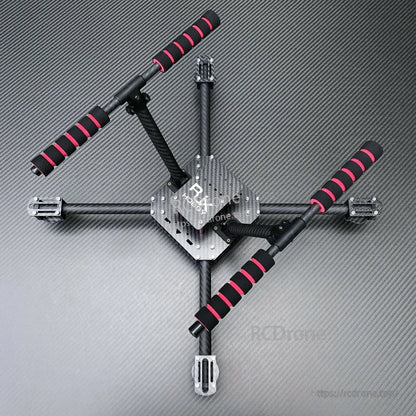 RJX F450 Carbon Fiber Frame Kit (RJX Hobby), RJX F450 carbon fiber quadcopter frame kit with four arms, center plates, motor mounts, and foam landing gear tubes