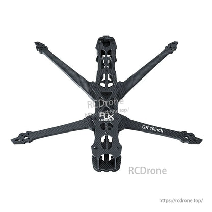 RJX GK 10inch carbon fiber FPV drone frame kit with four extended arms and cutout center plates