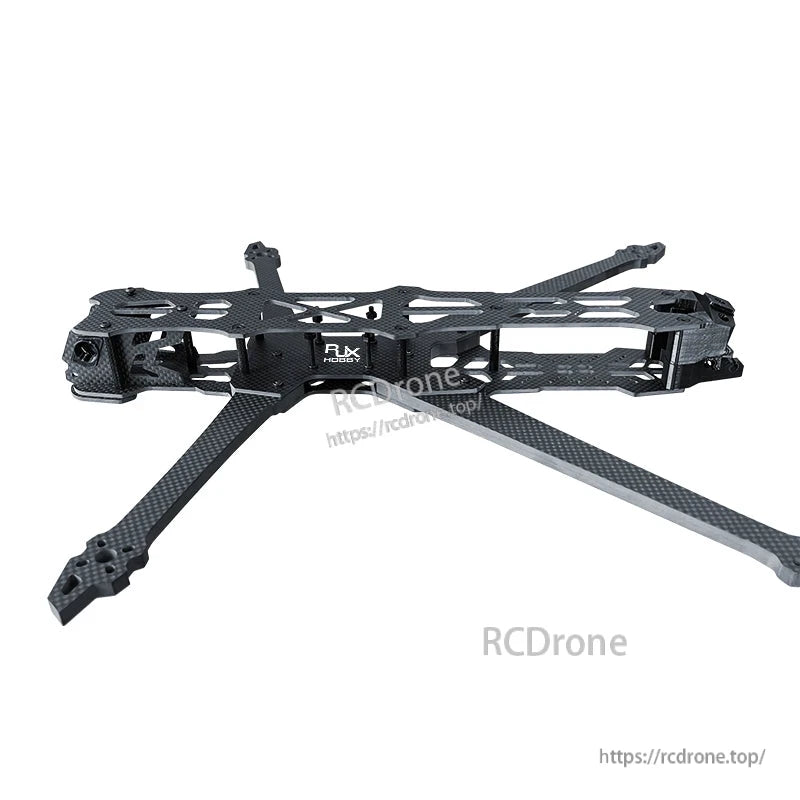 RJX GK 10-inch carbon fiber FPV racing drone frame kit with long arms, stacked plates, and standoffs