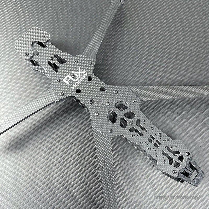 Top view of RJX GK 10-inch carbon fiber FPV racing drone frame plate with long arms and cutouts