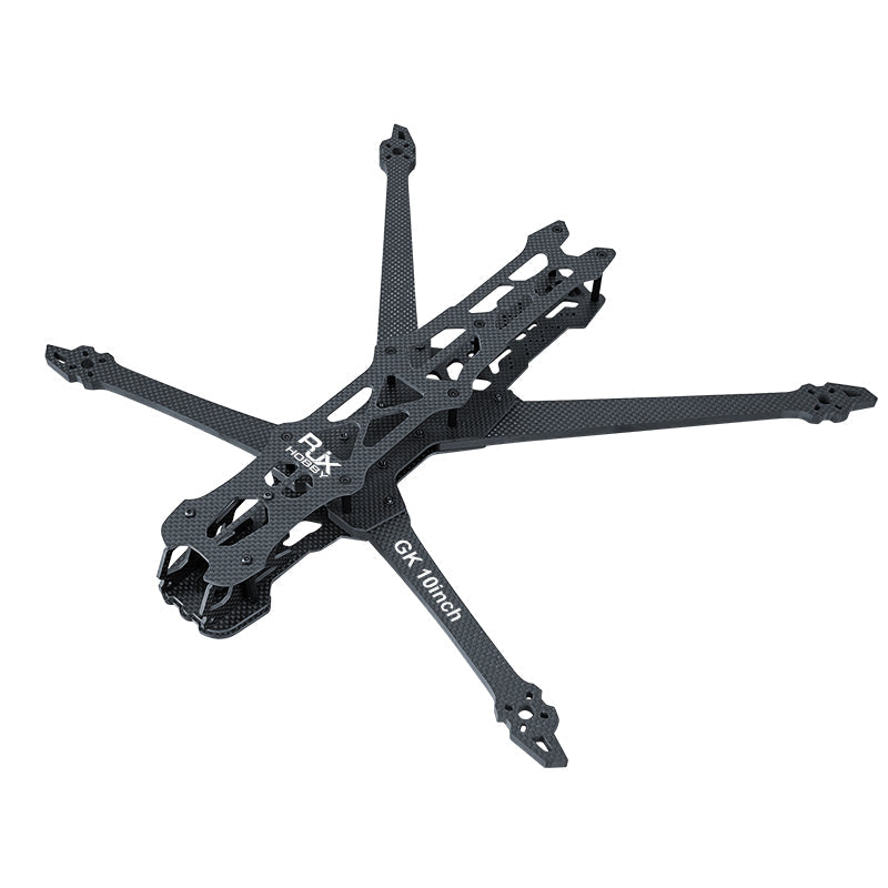 RJX GK 10inch carbon fiber FPV racing drone frame kit with X-style arms and cutout top plate