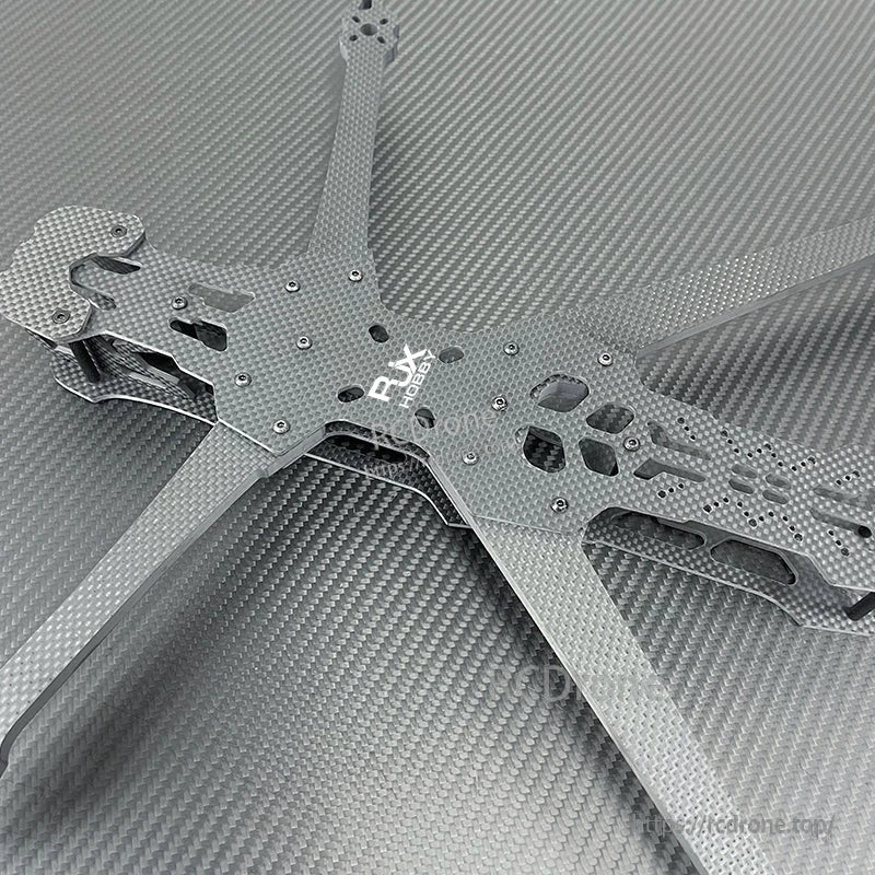Carbon fiber 10-inch FPV racing drone frame kit with four arms and RX Hobby center plate