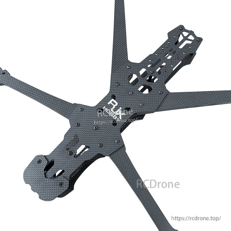 RJX GK 10-inch carbon fiber FPV racing drone frame kit with X-style arms and mounting cutouts