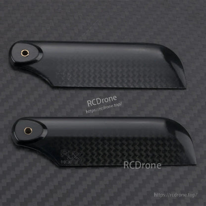 RJX HOBBY RJXHOBBY 92mm 3K CF Tail Blades, Pair of RJX HOBBY 92mm 3K carbon fiber tail rotor blades with metal-bushed mounting holes
