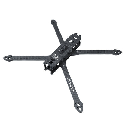 RJX LK 10inch carbon fiber FPV racing drone frame kit with X-style 4-arm layout and top plate