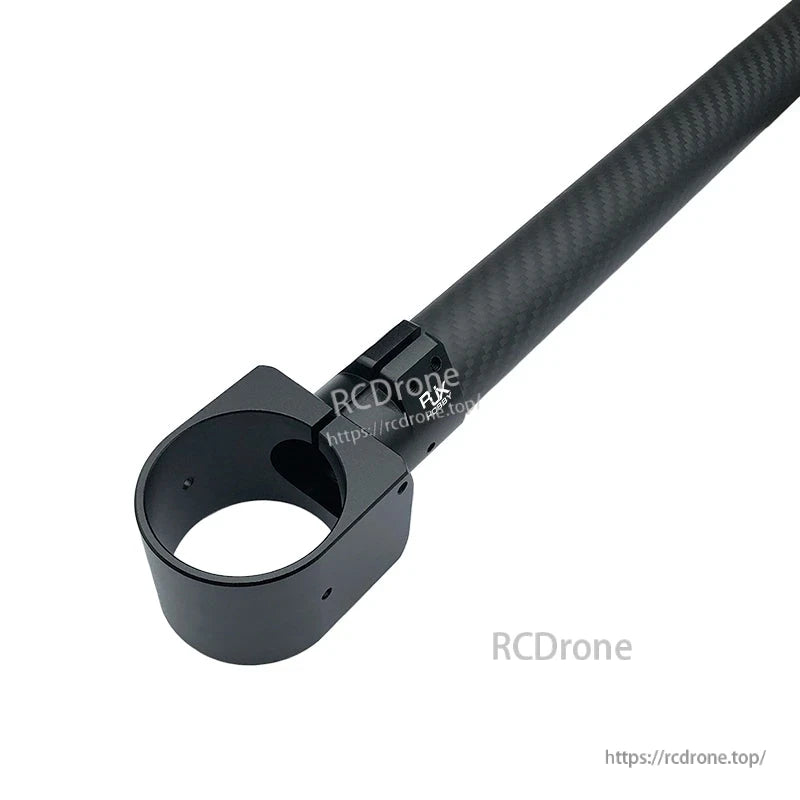 RJX aluminum alloy landing gear tripod tee joint connector clamp mounted on a carbon fiber tube