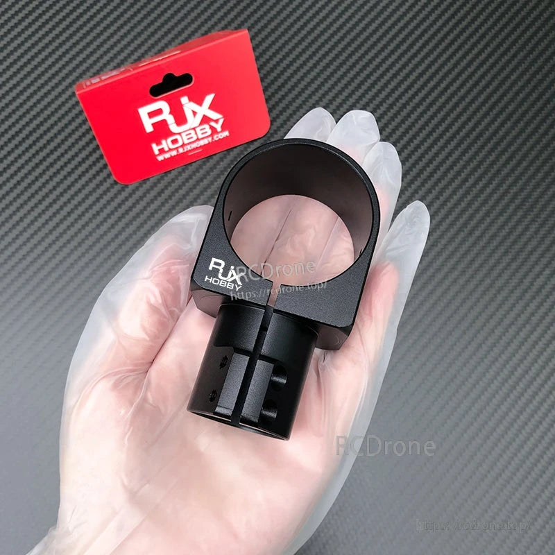 RJX Hobby aluminum alloy landing gear tube clamp connector with bolt holes for UAV carbon fiber tubes