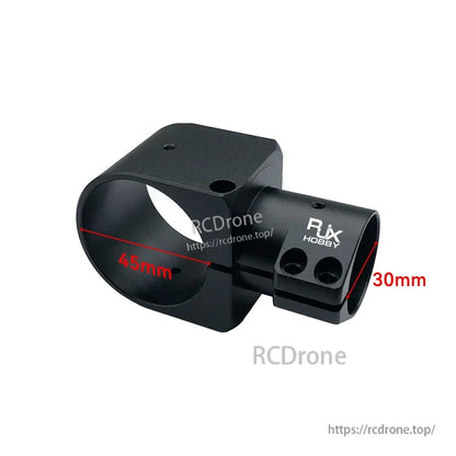 RJX Hobby aluminum tee joint connector clamp for UAV landing gear, sized for 45mm and 30mm tubes