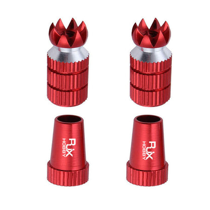 RJX M3 Thread Transmitter Gimbal Stick, Set of red RJX Hobby M3 threaded transmitter gimbal stick ends with knurled aluminum grip