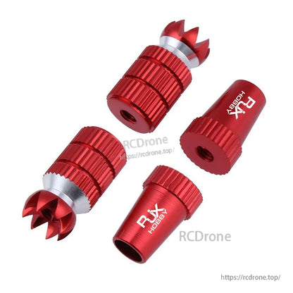 RJX M3 Thread Transmitter Gimbal Stick, Red RJX M3 threaded transmitter gimbal stick set with knurled aluminum grip and RJX Hobby logo